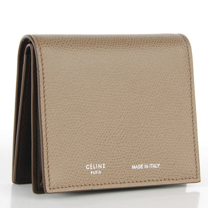 Celine Grained Calfskin Small Wallet Taupe 3 of 8