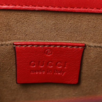 Gucci GG Supreme Monogram Calfskin Small Padlock Shoulder Bag Beige Hibiscus Red New Rosette 6 of 11