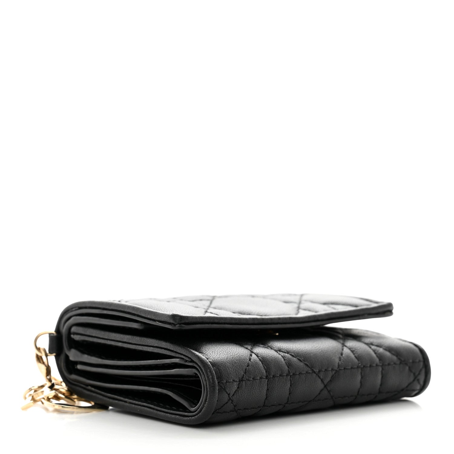 Christian Dior Lambskin Cannage Lady Dior Lotus Wallet Black 4 of 10