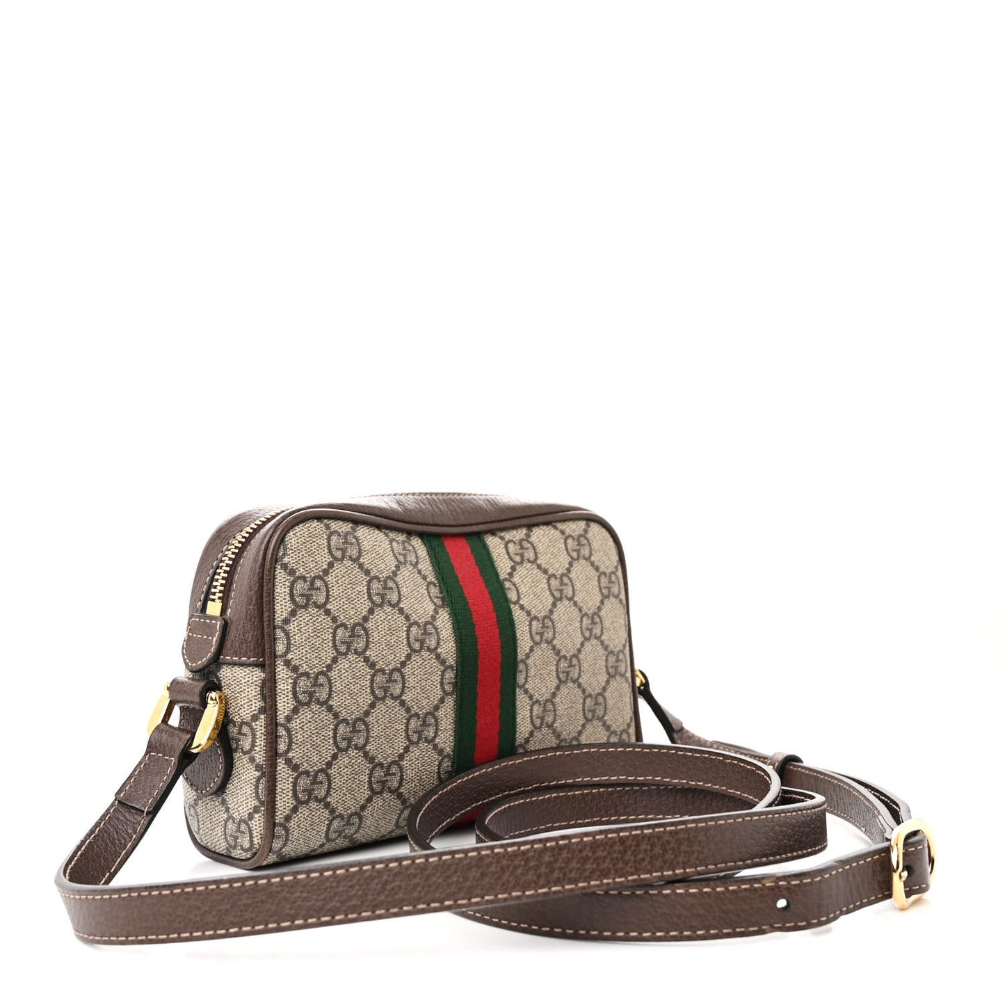 GG Supreme Monogram Web Mini Ophidia Shoulder Bag Brown