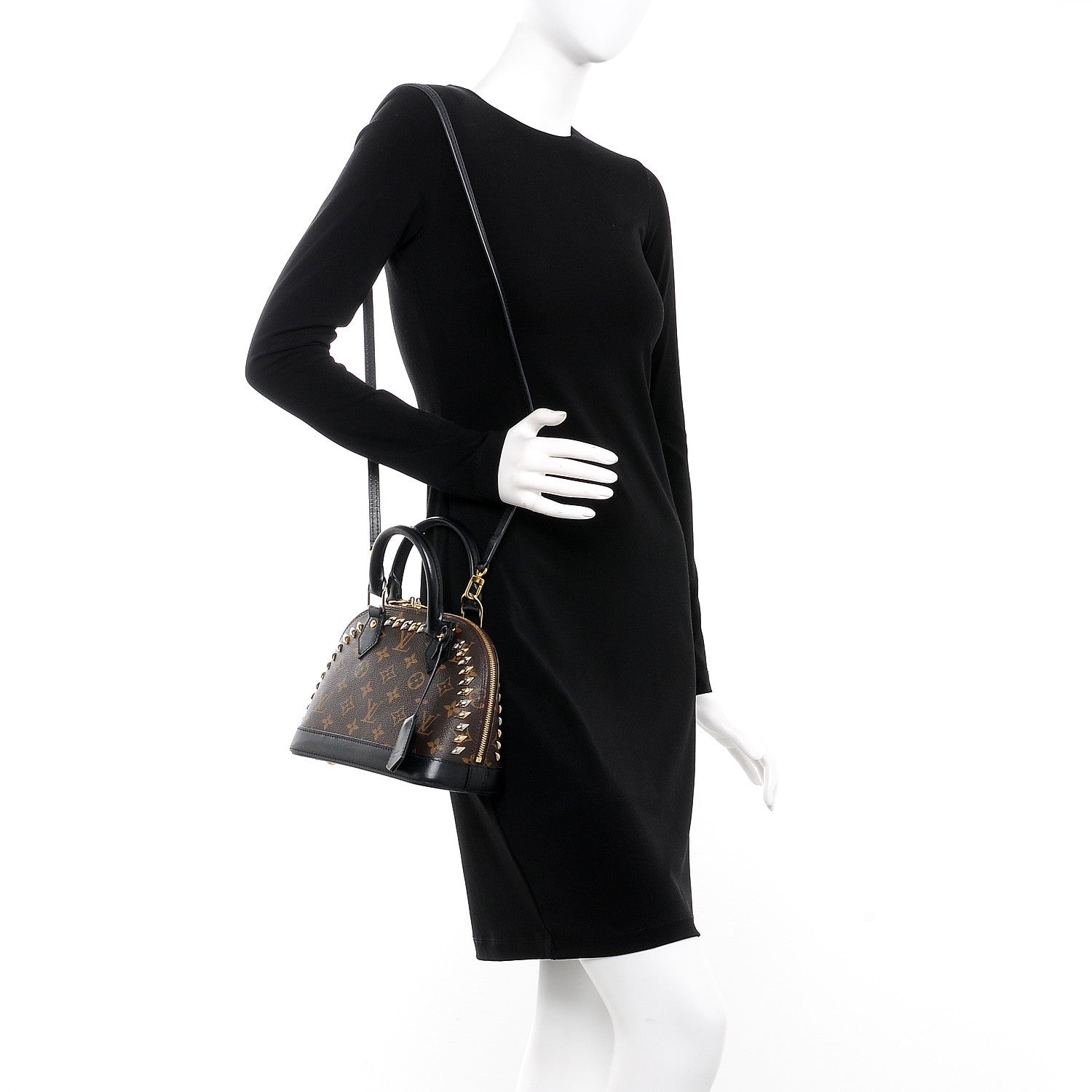 Louis Vuitton Monogram Macassar Studded Alma BB 2 of 7