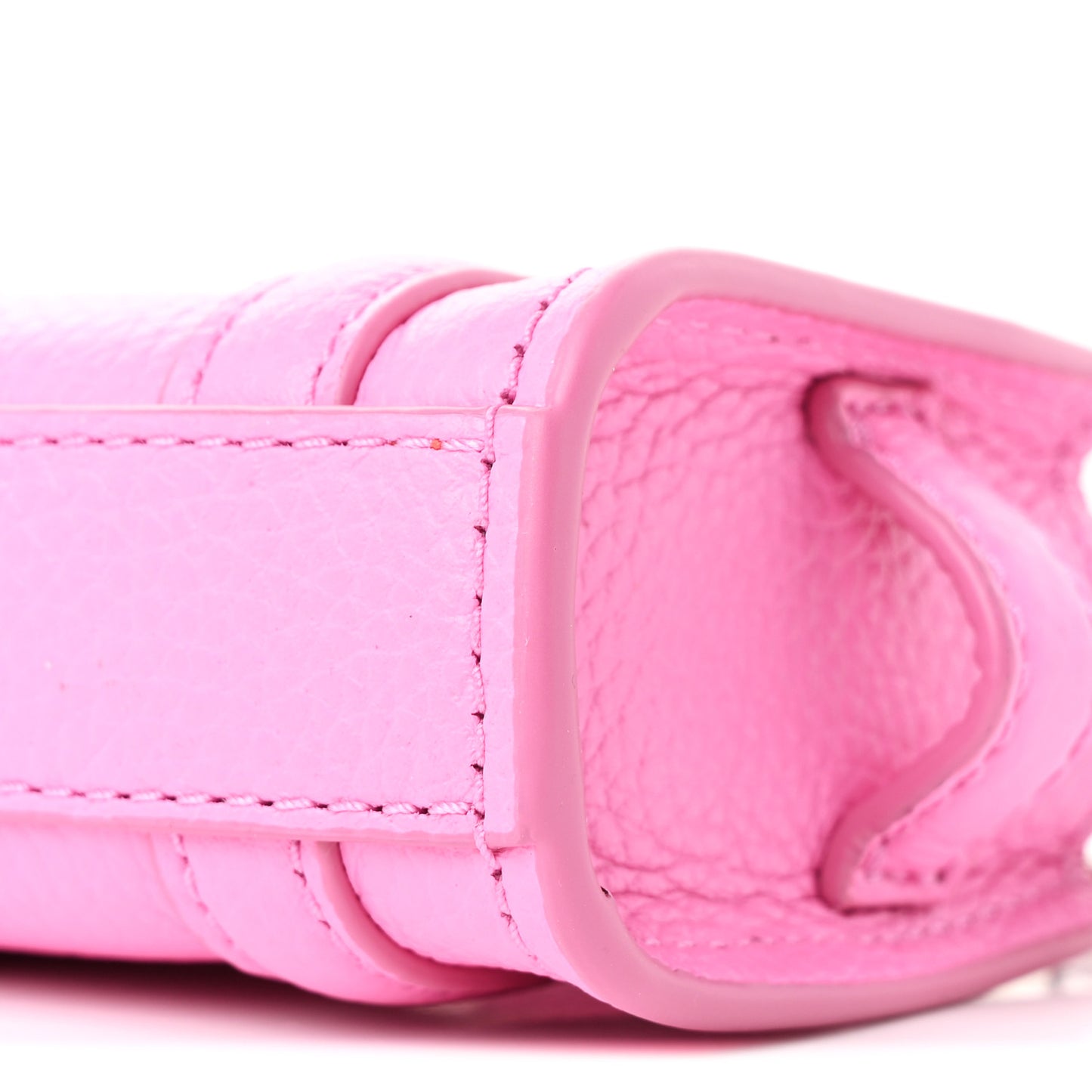 Grained Calfskin Nano The Tote Bag Crossbody Bow Pink