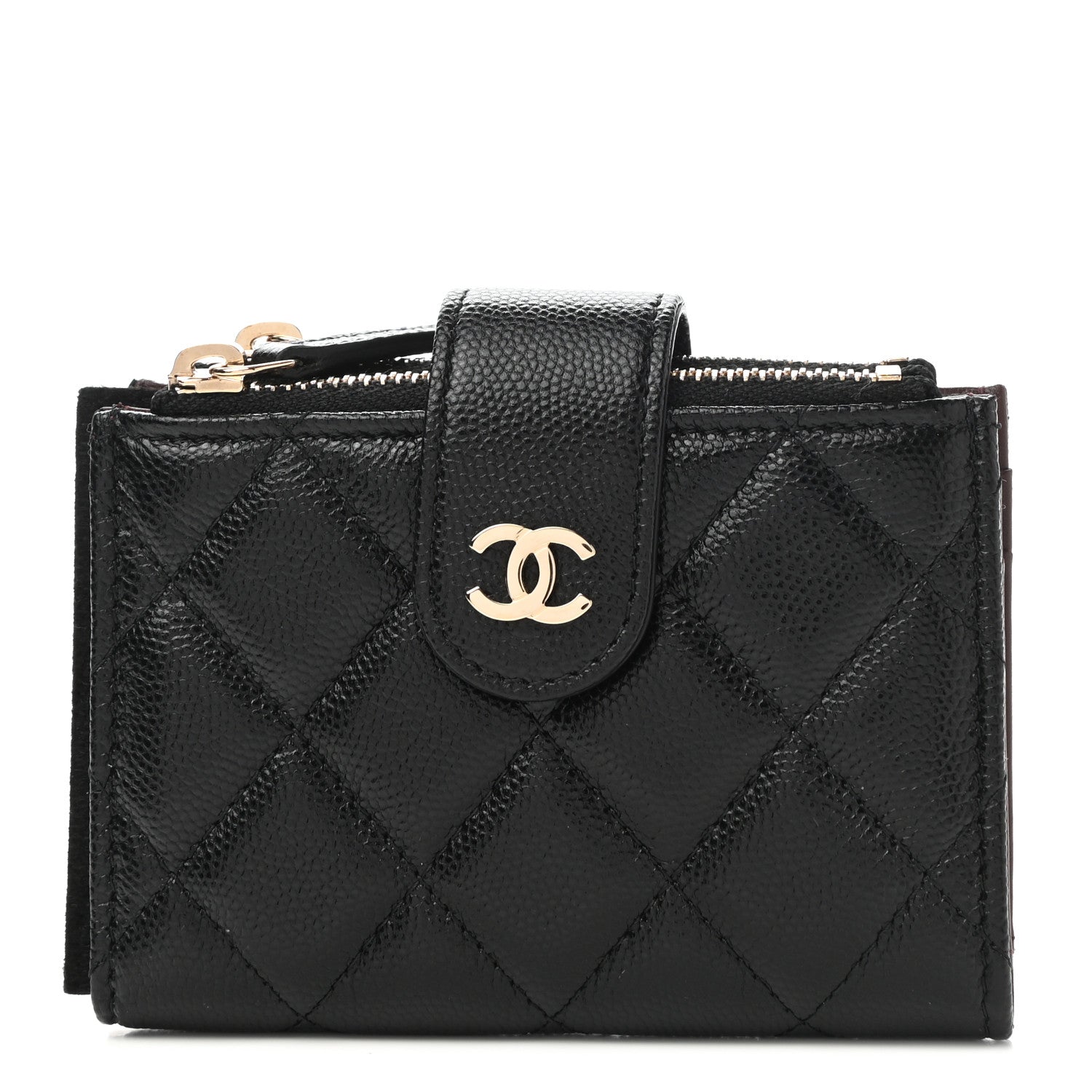 Chanel Caviar Quilted Compact Zipped Pocket Wallet Black 1 of 8