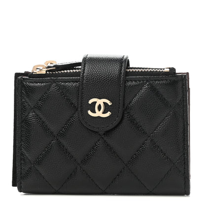 Chanel Caviar Quilted Compact Zipped Pocket Wallet Black 1 of 8