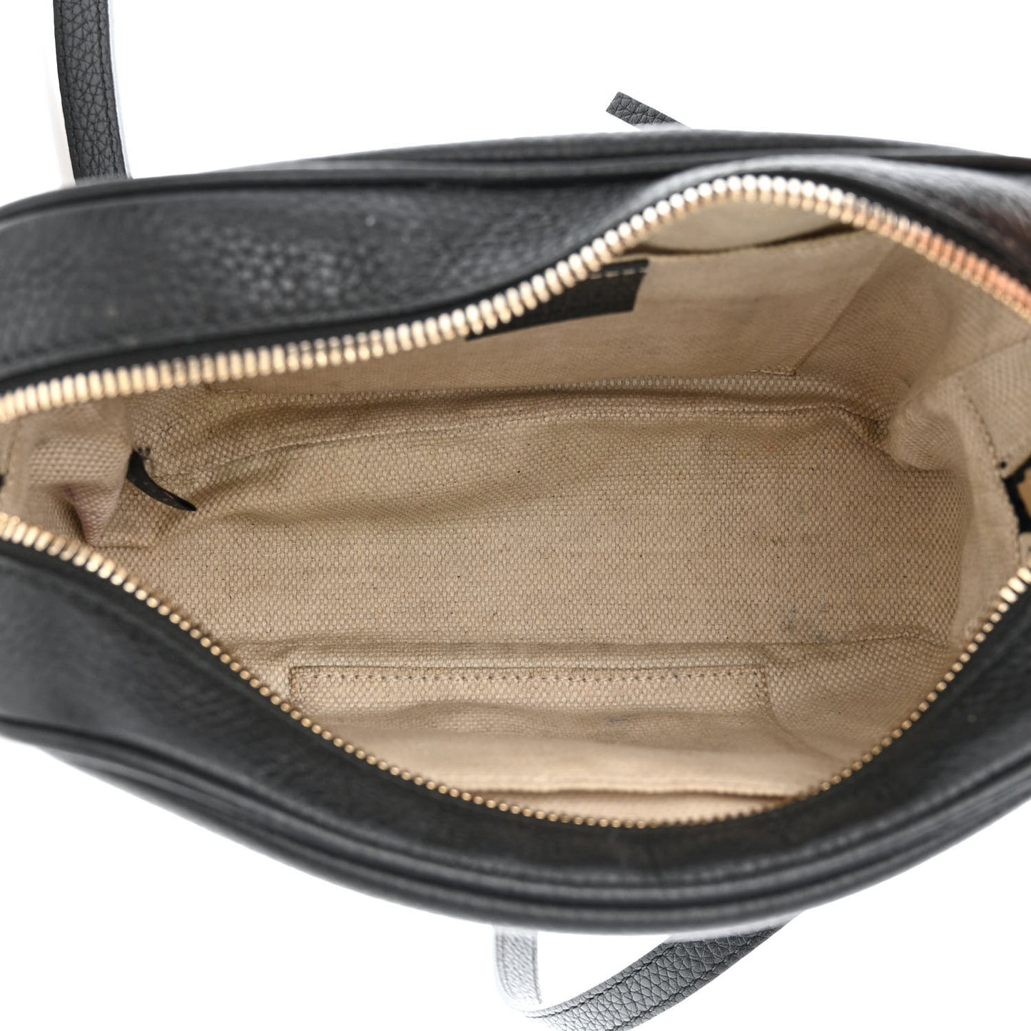 Pebbled Calfskin Small Soho Disco Bag Black