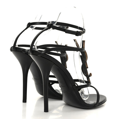Saint Laurent Calfskin Cassandra 110 Sandals 38.5 Black 4 of 7