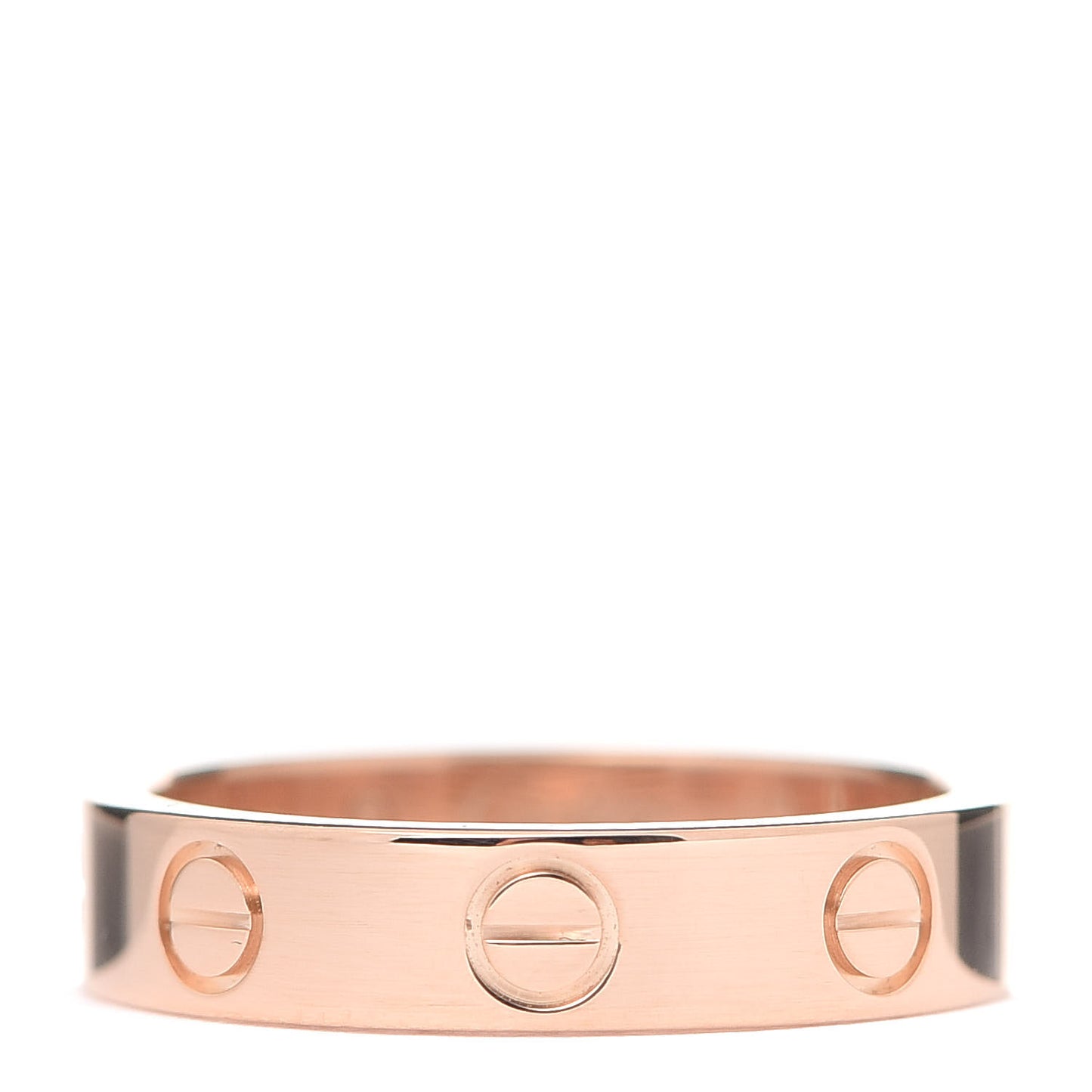 18K Pink Gold Diamond 4mm LOVE Wedding Band Ring 49 4.75