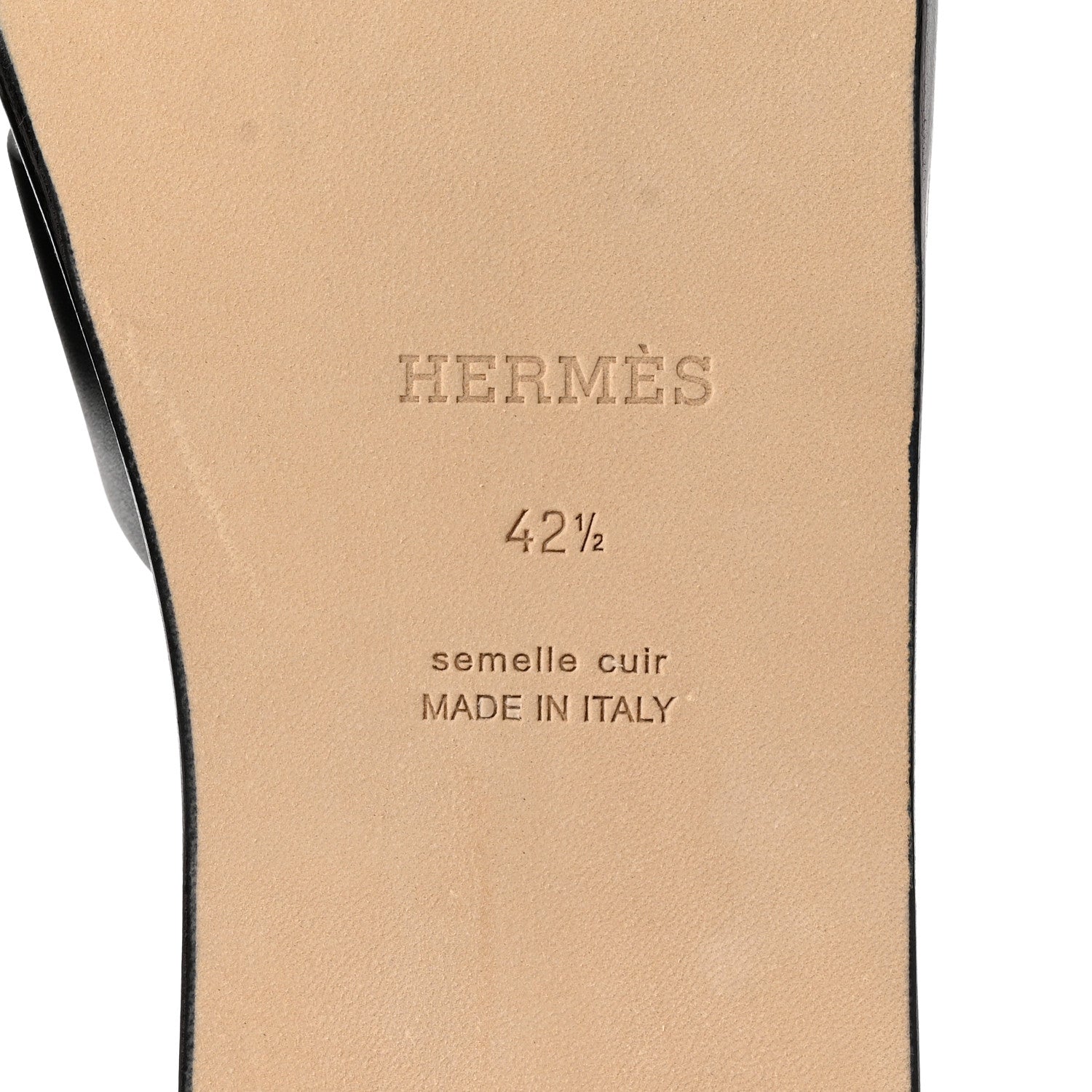 Hermes Calfskin Mens Izmir Sandals 42.5 Black 6 of 10