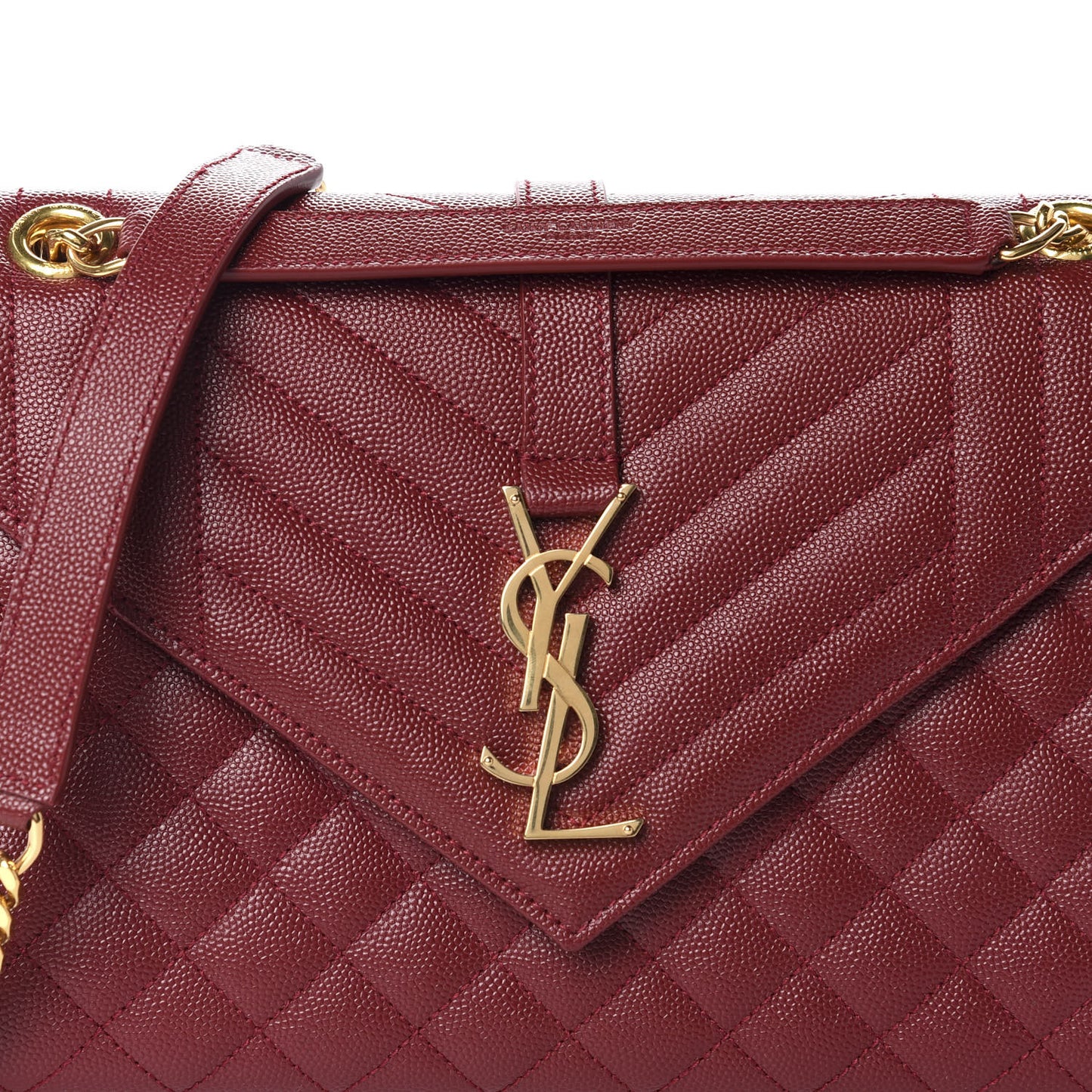 Grain De Poudre Textured Mixed Matelasse Triquilt Medium Monogram Satchel Oxblood