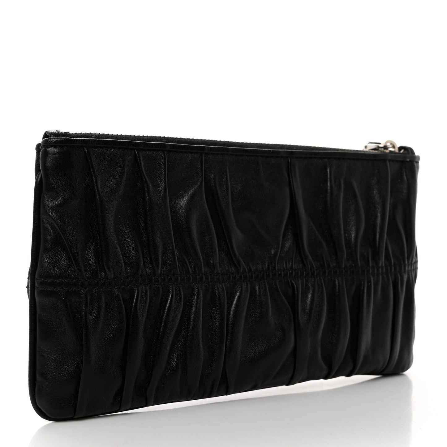 Nappa Gaufre Small Zip Pouch Nero Black