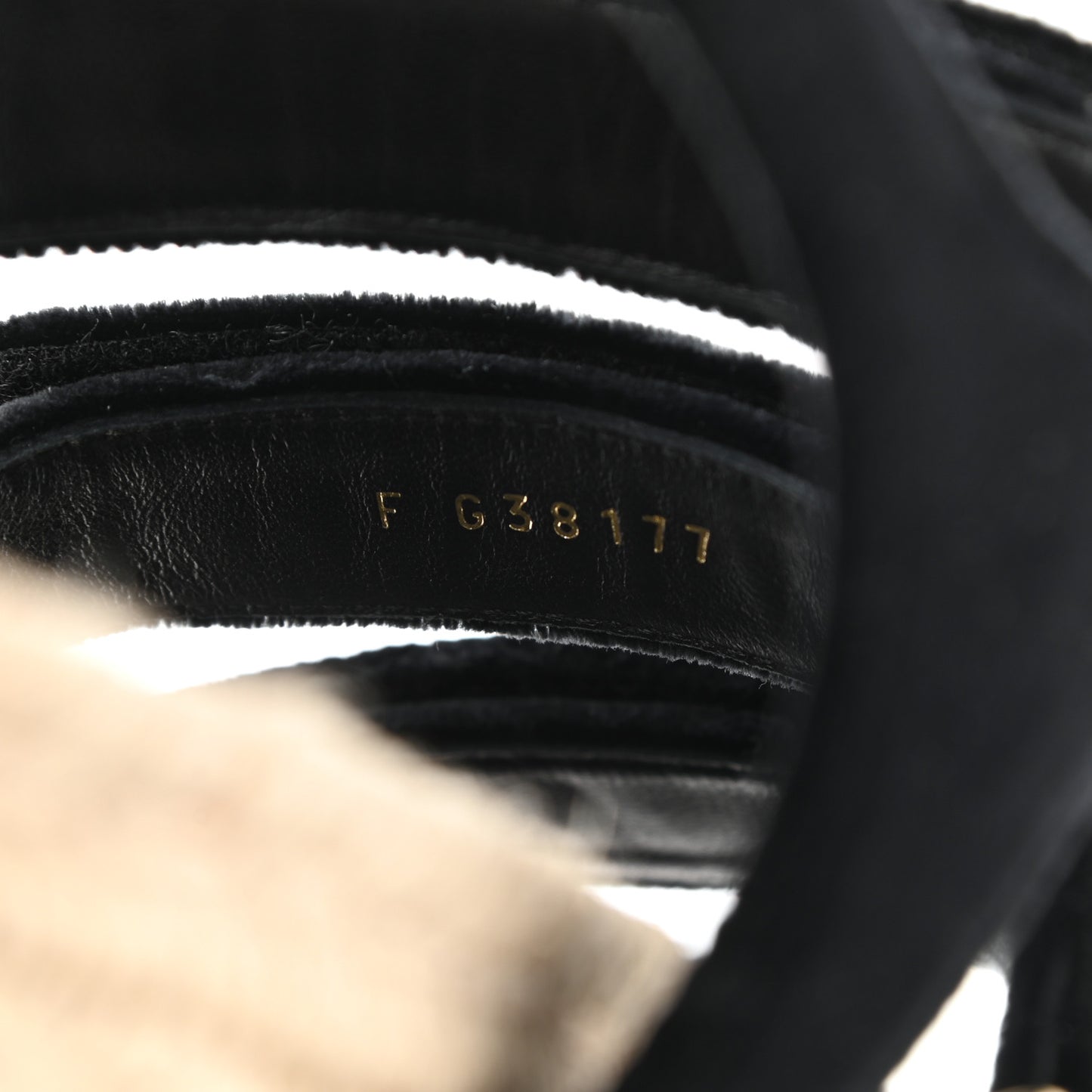 Velvet Lambskin CC Flat Sandals 39 Black