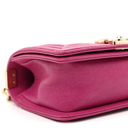 Chanel Caviar Quilted Small Boy Flap Dark Pink 9 of 10