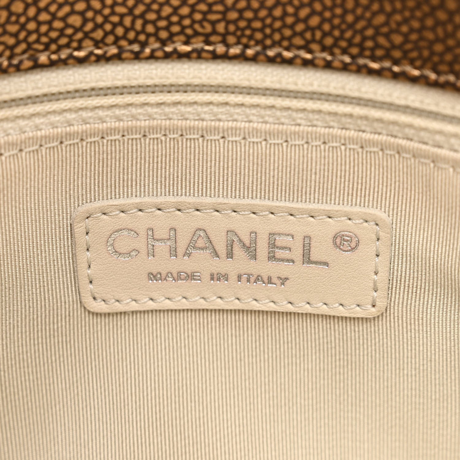 Chanel Metallic Caviar Quilted Grand Shopping Tote GST Bronze 6 of 10