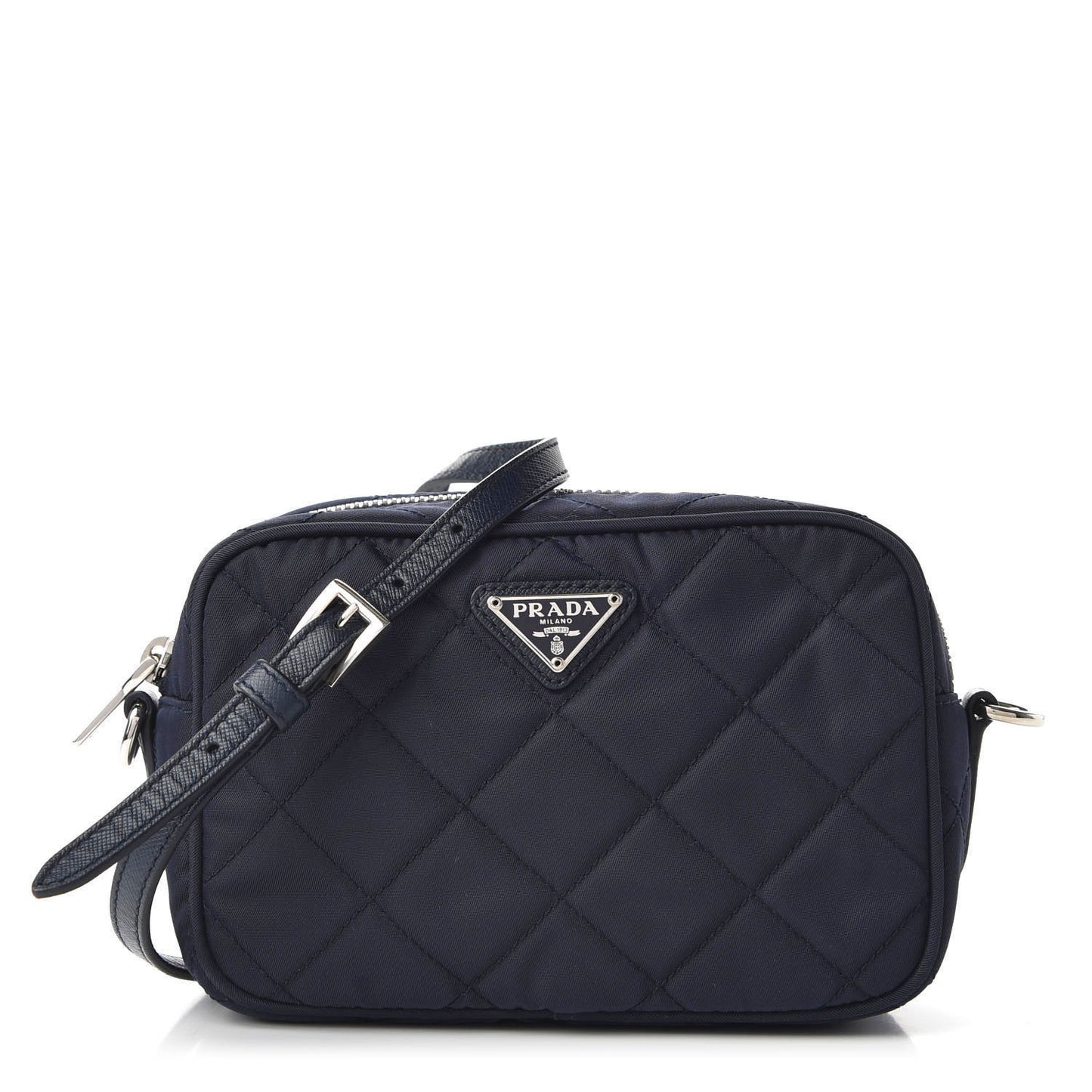 Nylon Tessuto Impuntu Quilted Crossbody Bag Baltico