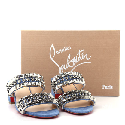 Christian Louboutin Suede Studded Tina Goes Mad 55 Slide Sandals 35 Version Jeans 10 of 10