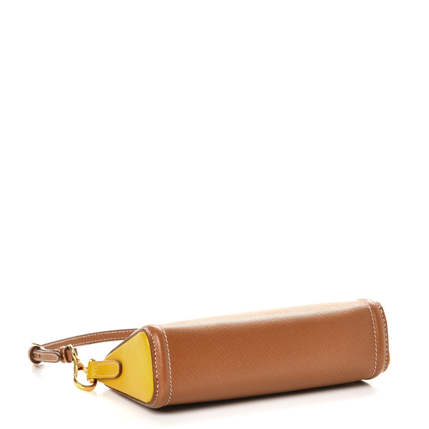 Saffiano Colour Bi-Color Pochette Caramel Mimosa