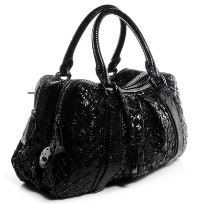 Burberry Python Knight Satchel Black 3 of 9