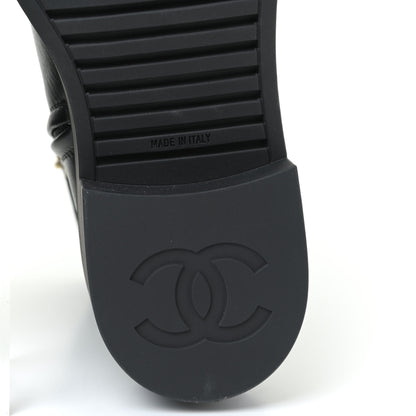 Chanel Calfskin Logo Boots 39.5 Black 10 of 12