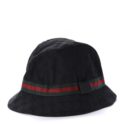 Gucci Monogram Web Bucket Hat M Black 1 of 9