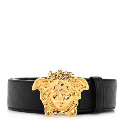 Versace Calfskin Embossed Medusa Belt 95 38 95 38 Black 1 of 7