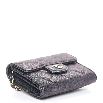 Chanel Iridescent Caviar Quilted Flap Card Holder On Chain Black 4 of 12