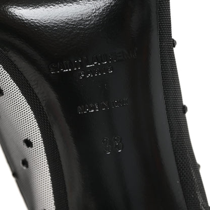 Saint Laurent Rhinestone Mesh 105 Anja Pumps 38 Black 7 of 8