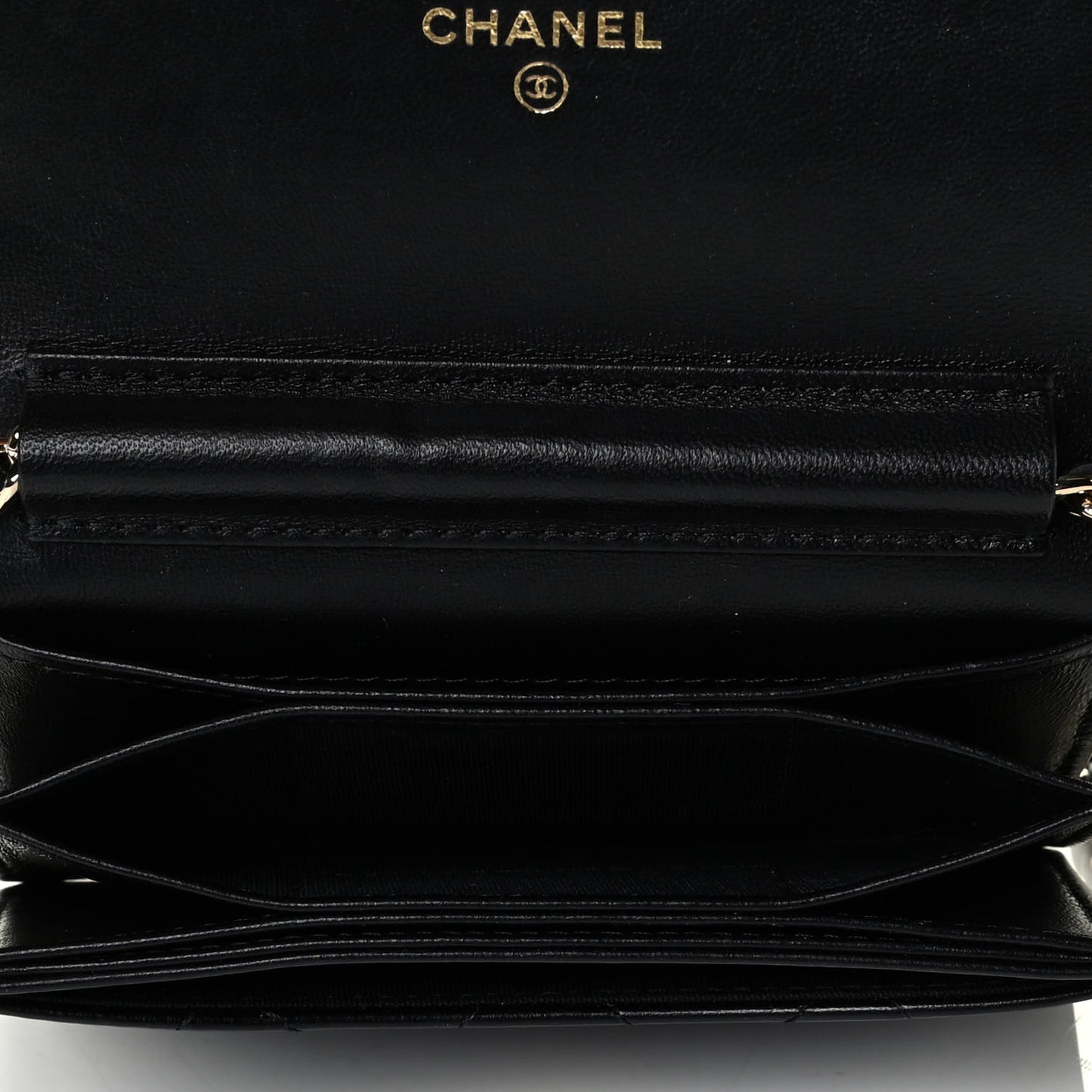 Lambskin Quilted My Chanel Lady Card Holder On Chain Black