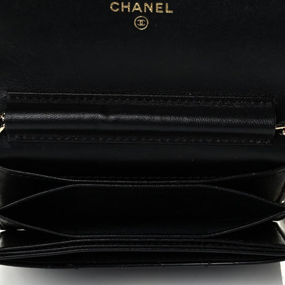 Chanel Lambskin Quilted My Chanel Lady Card Holder On Chain Black 4 of 5