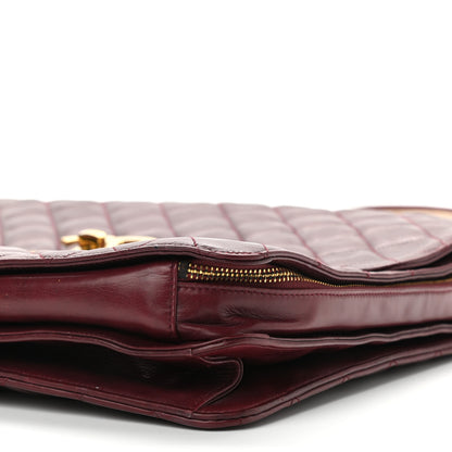Chanel Lambskin Quilted Briefcase Laptop Bag Burgundy 6 of 15