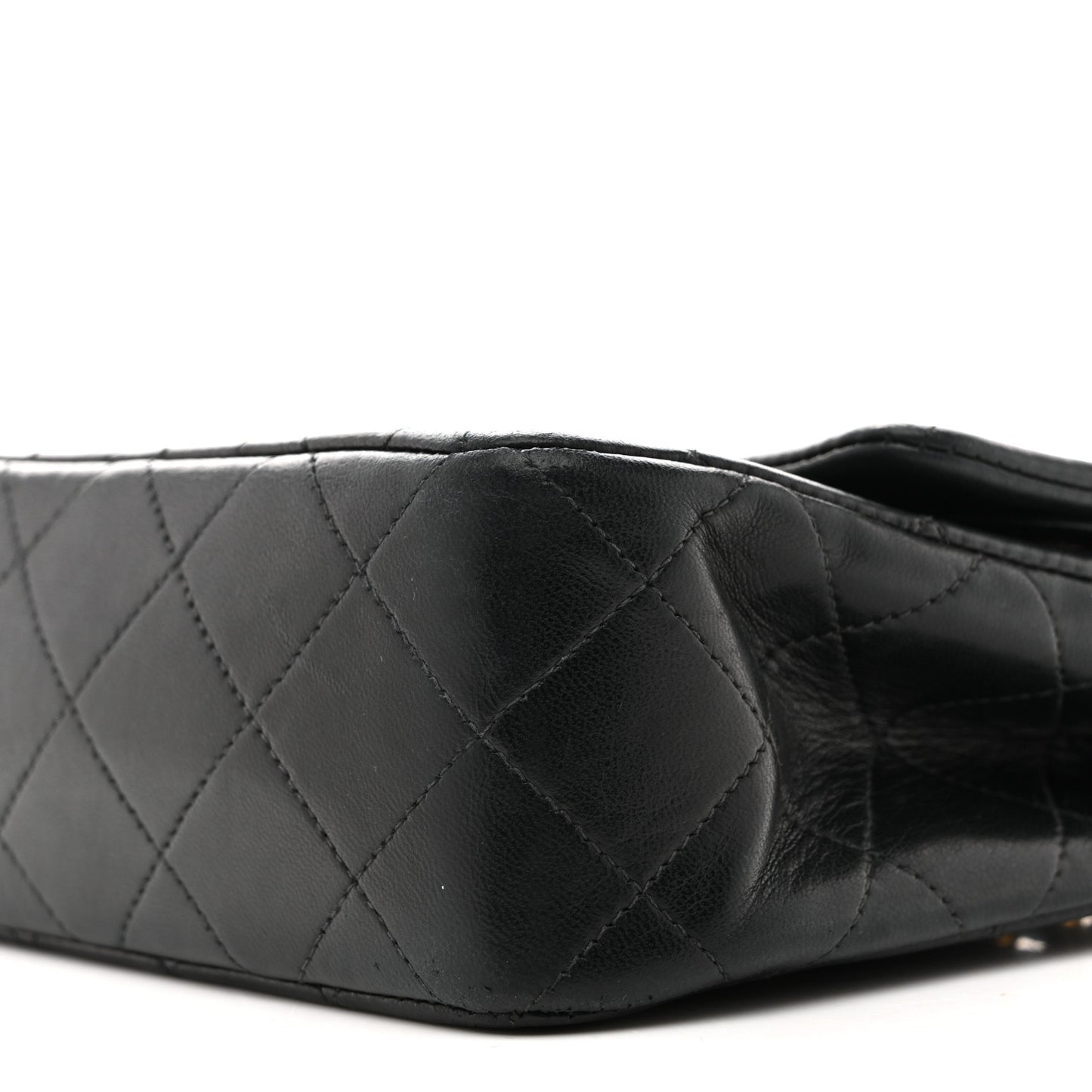 Lambskin Quilted Small Double Flap Black