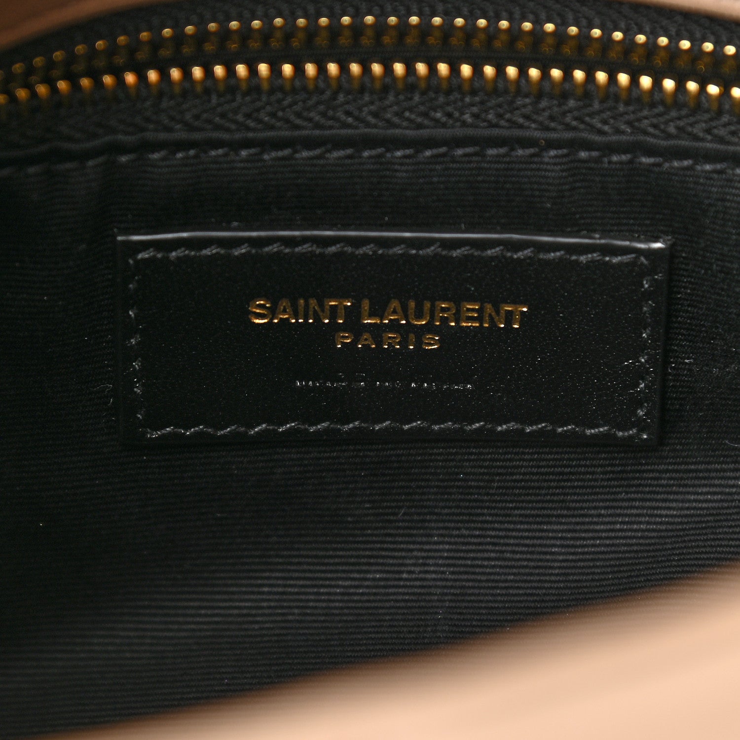 Saint Laurent Lambskin Quilted Toy Loulou Puffer Monogram Chain Satchel Nude Powder 5 of 8