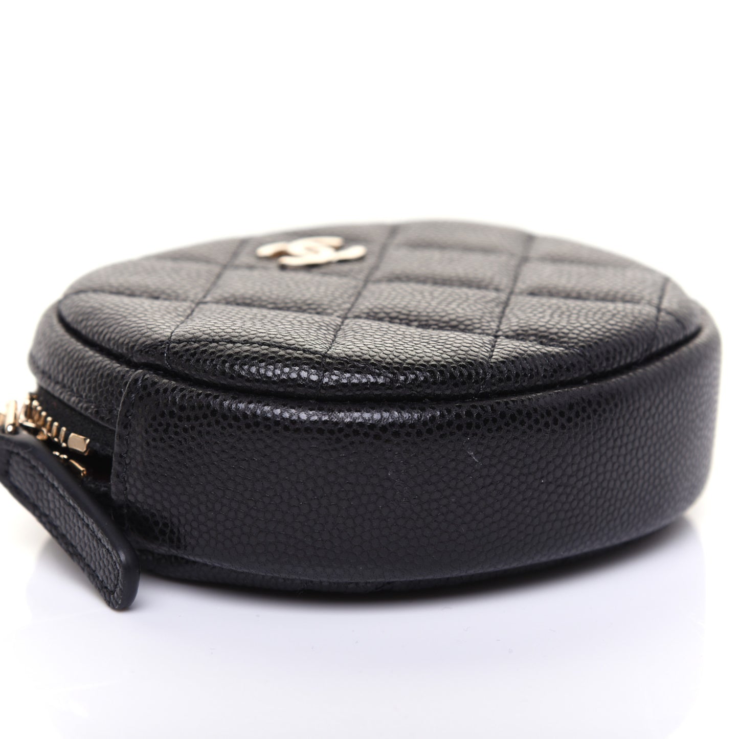 Caviar Quilted Zip Around Classic Coin Purse Black