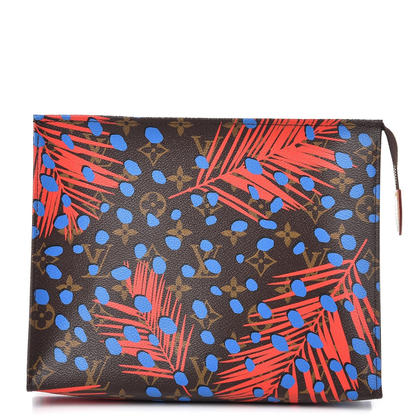 Monogram Jungle Dots Toiletry Pouch 26 Coquelicot Denim