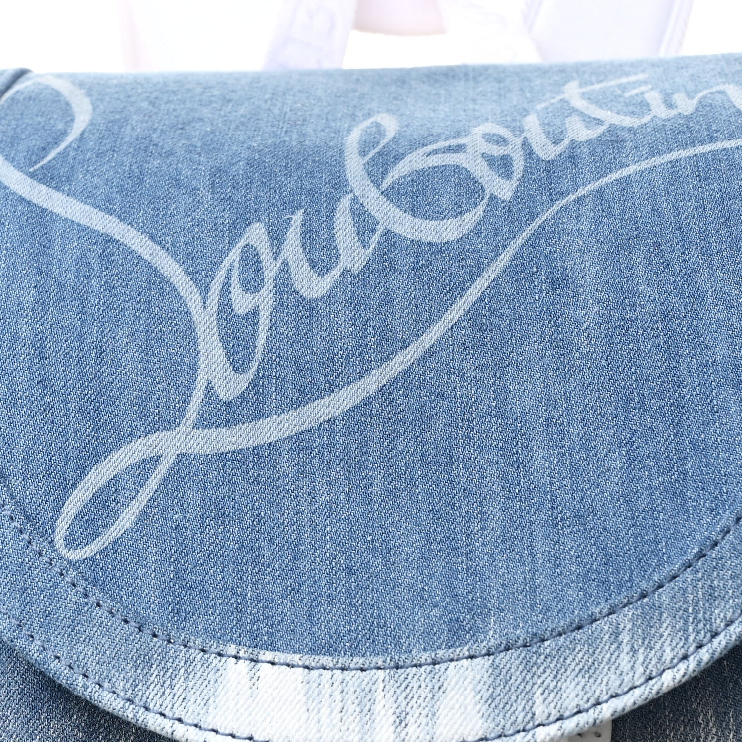 Christian Louboutin Faded Denim Explorafunk Backpack Blue White Multicolor 8 of 11