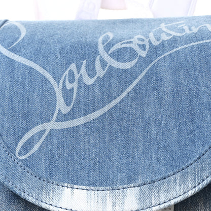 Christian Louboutin Faded Denim Explorafunk Backpack Blue White Multicolor 8 of 11