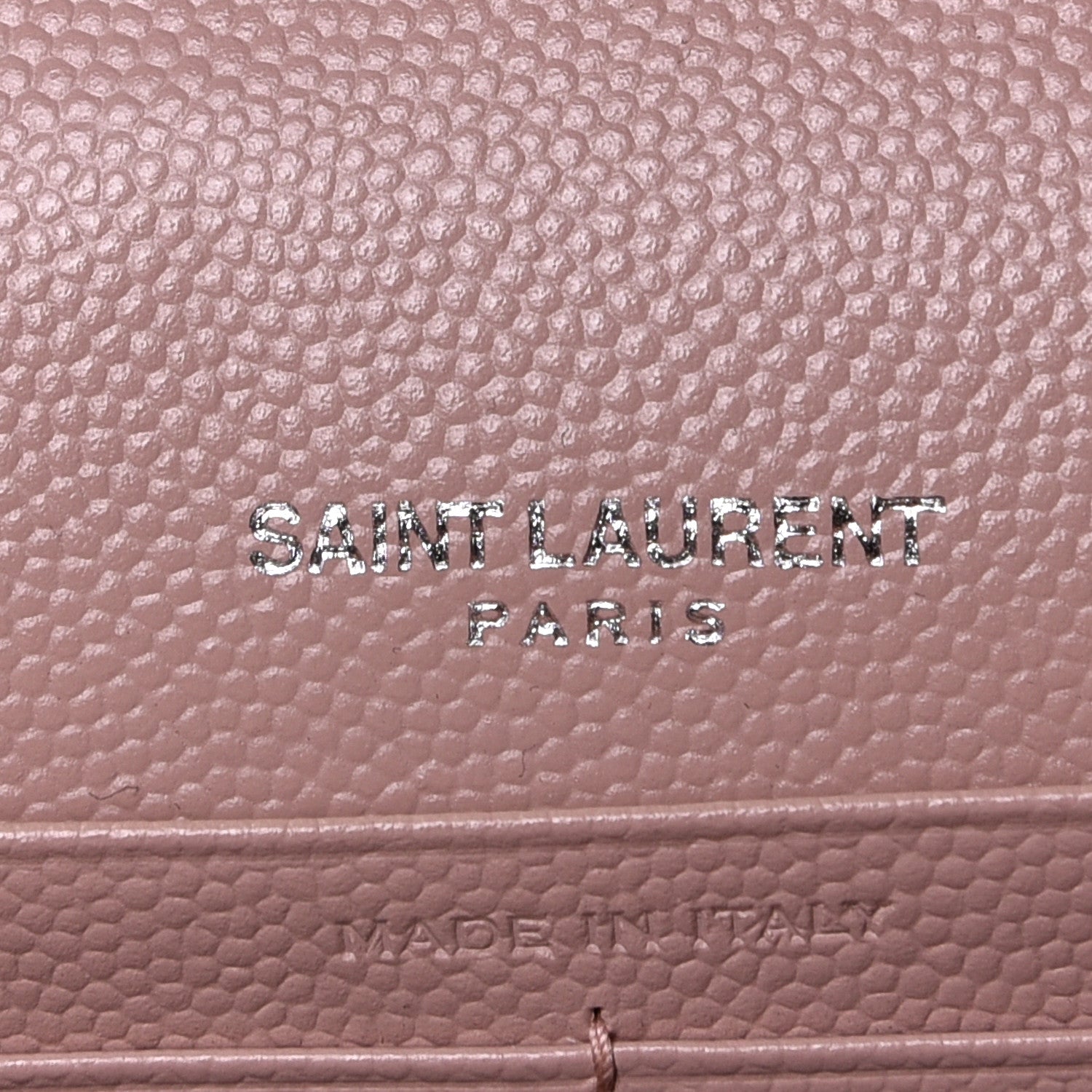 Saint Laurent Grain De Poudre Matelasse Chevron Monogram Chain Wallet Pale Pink 6 of 10