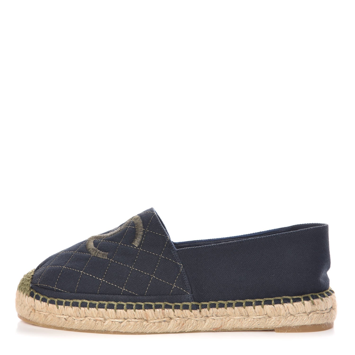 Chanel Fabric CC Espadrilles 39 Blue Green 1 of 10