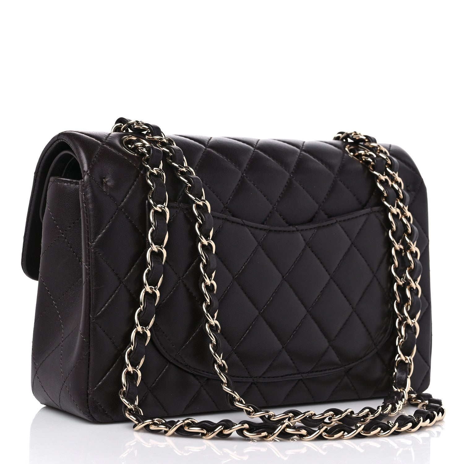 Chanel Lambskin Quilted Small Double Flap Dark Brown 3 of 14