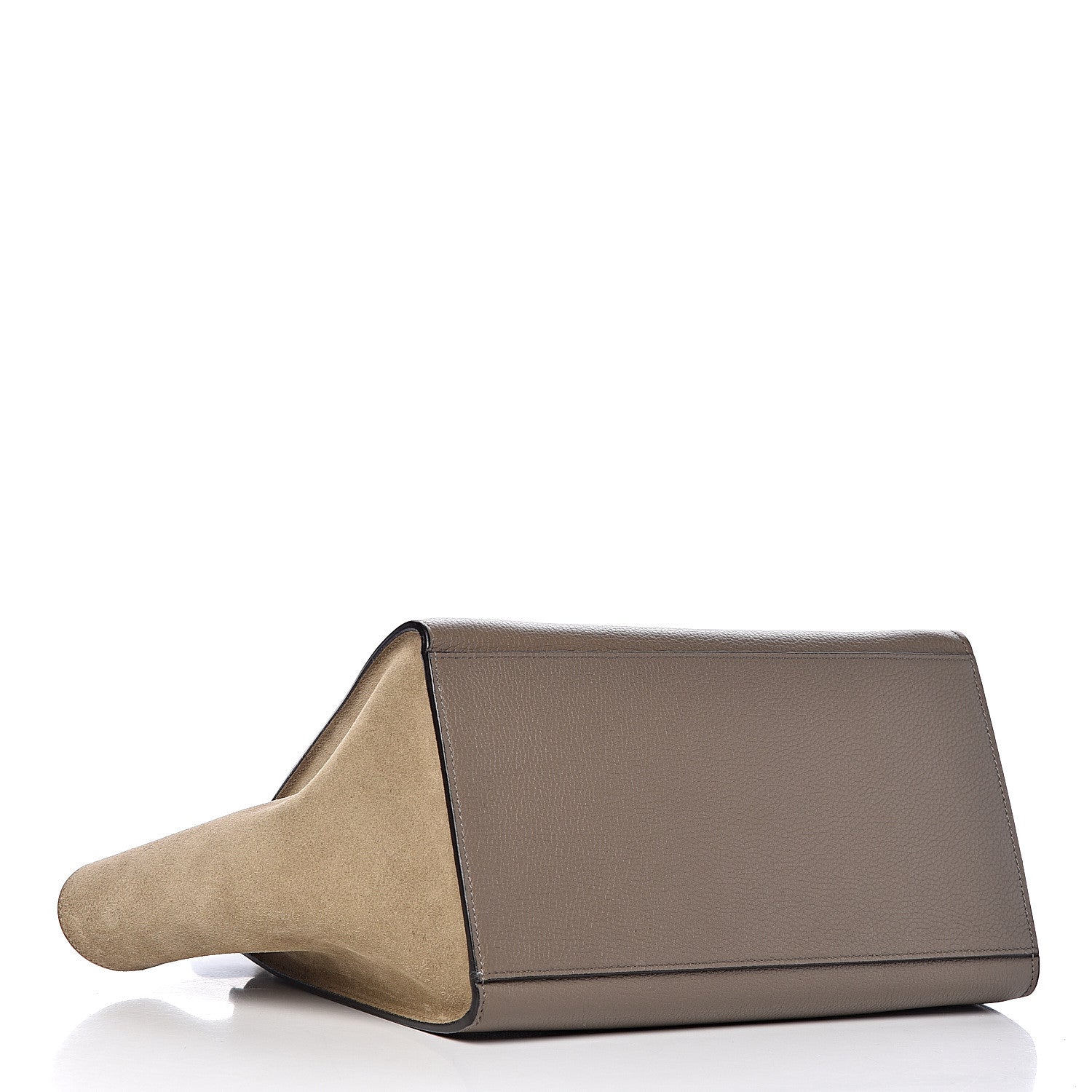 Celine Drummed Calfskin Suede Small Trapeze Souris 4 of 11
