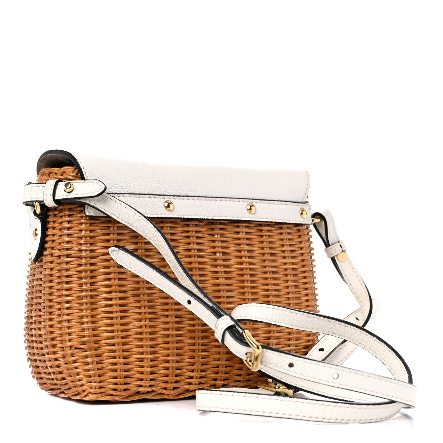 City Calfskin Wicker Midollino Bag White
