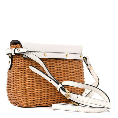 Miu Miu City Calfskin Wicker Midollino Bag White 3 of 12