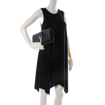 Saint Laurent Textured Calfskin Classic Y Ligne Clutch Black 2 of 7