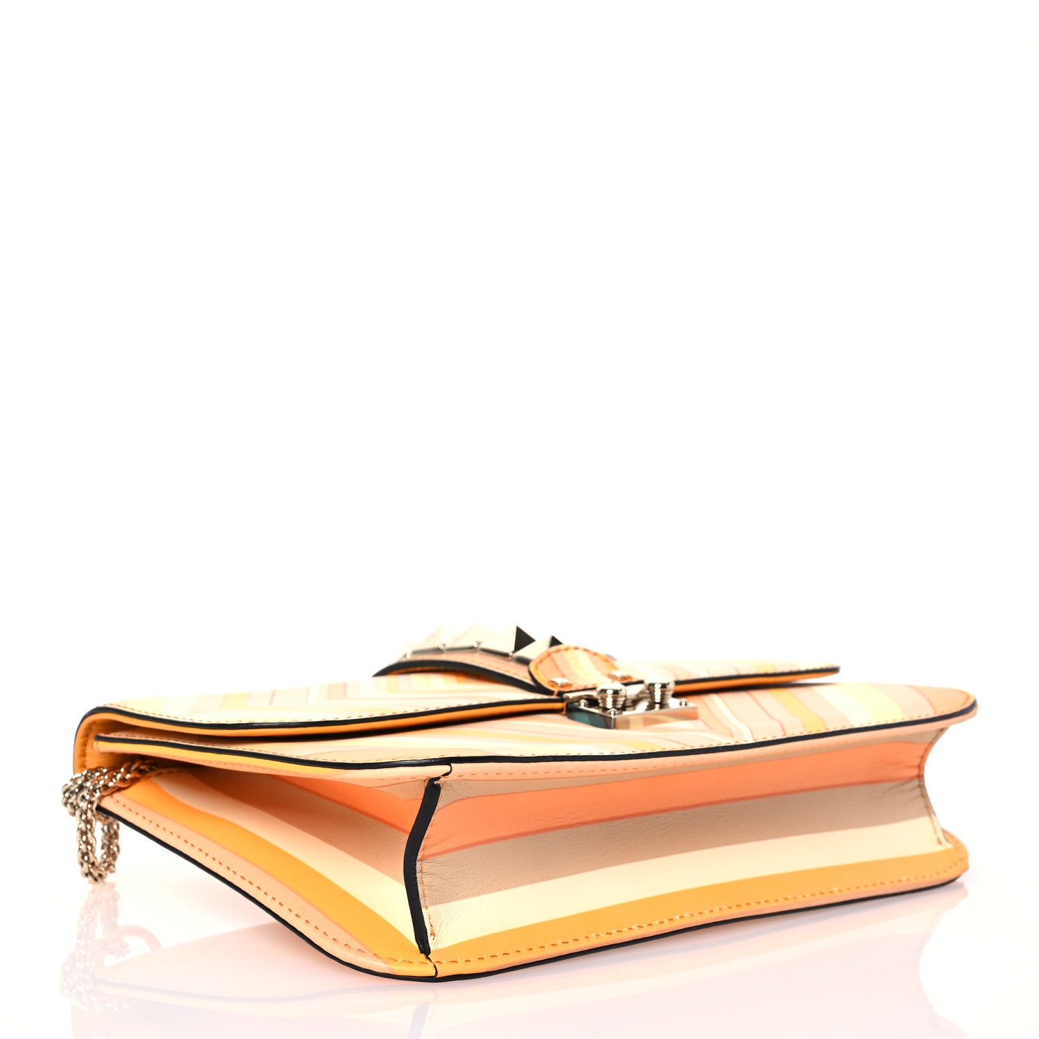 Valentino Garavani Vitello Native Couture 1975 Medium Glam Lock Rockstud Flap Mandarin Sorbet 3 of 12