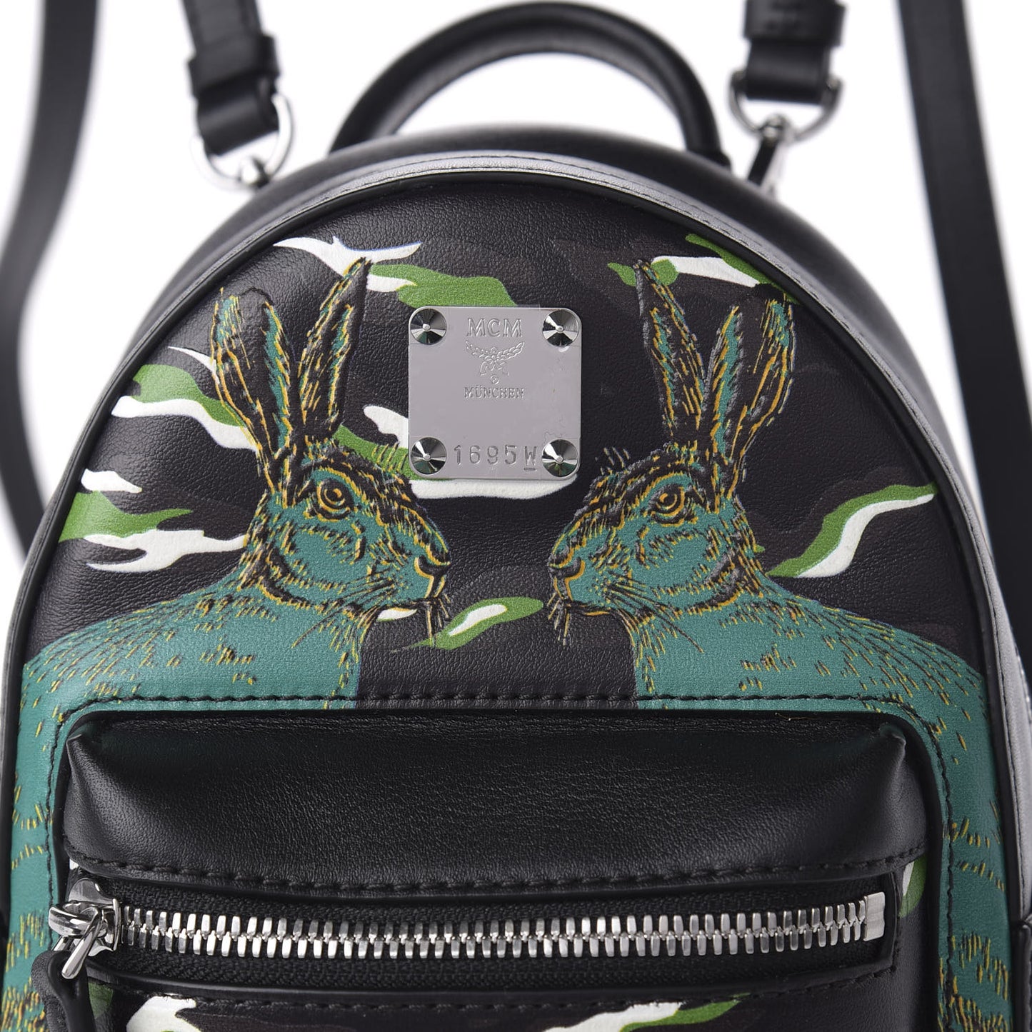 Calfskin Pop Rabbit Mini Backpack Black