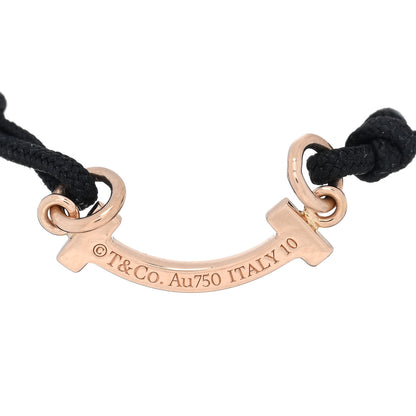 Tiffany 18K Rose Gold Diamond Mini T Smile Cord Bracelet 3 of 4