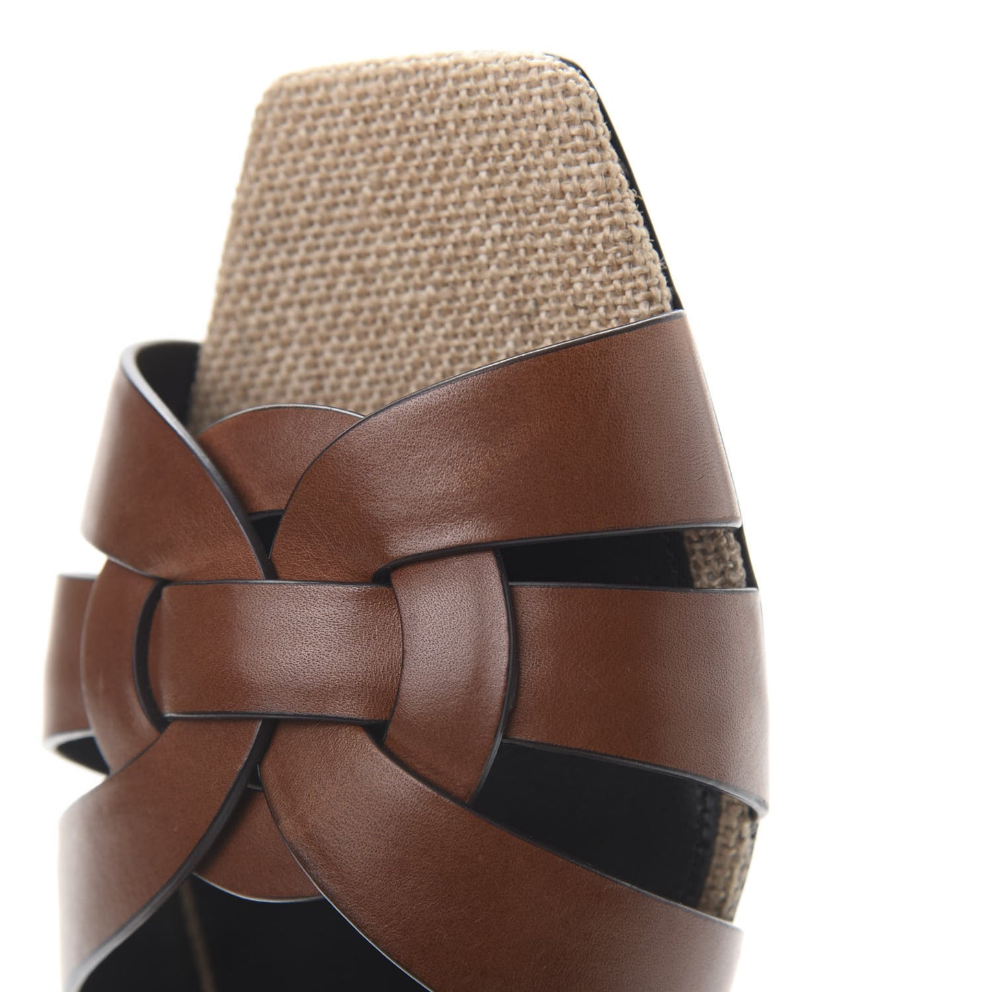 Calfskin Canvas Tribute 05 Slide Sandals 39 Brown