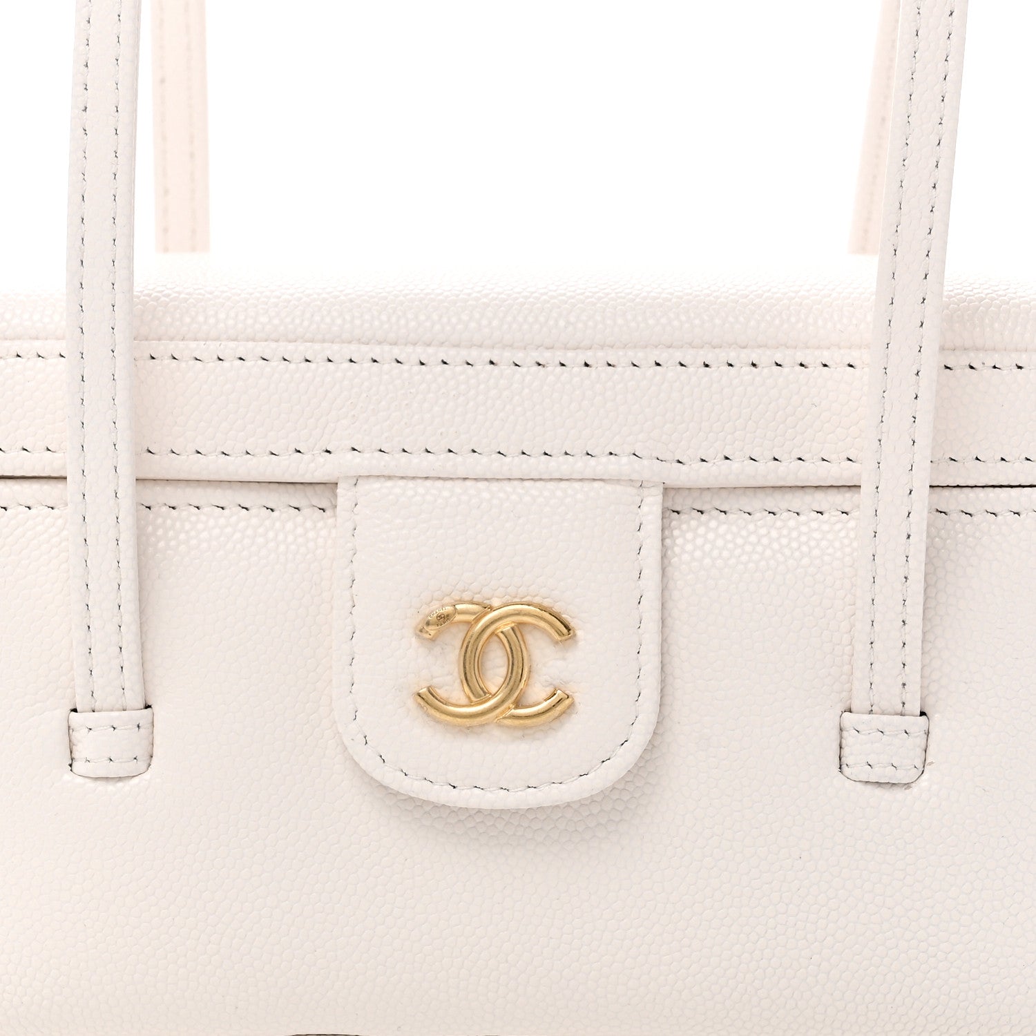 Chanel Shiny Caviar Preppy Coco Long Vanity With Strap White 9 of 12