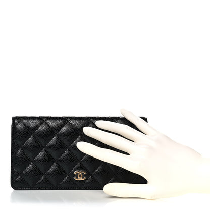 Chanel Caviar Quilted Yen Wallet Black 2 of 12