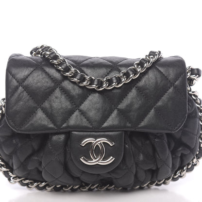 Chanel Washed Lambskin Quilted Mini Chain Around Messenger Black 10 of 10