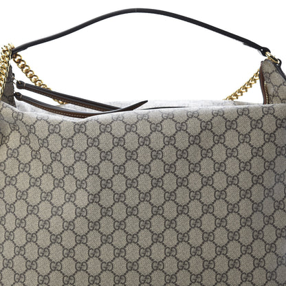 Gucci GG Supreme Monogram Large Linea A Hobo Light Brown 8 of 10